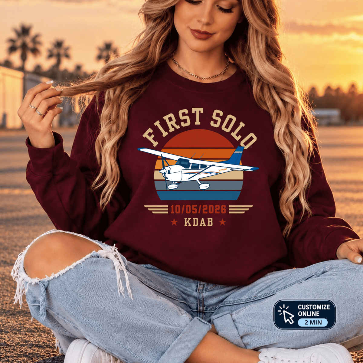 Personalized First Solo Flight Sweatshirt V2
