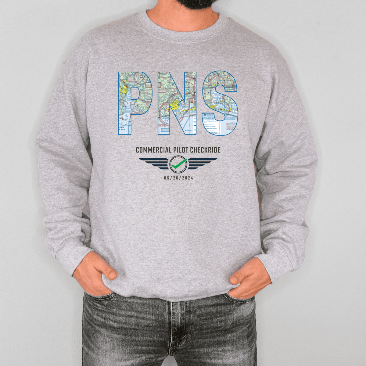 Custom VFR Chart Pilot Milestone Sweatshirt