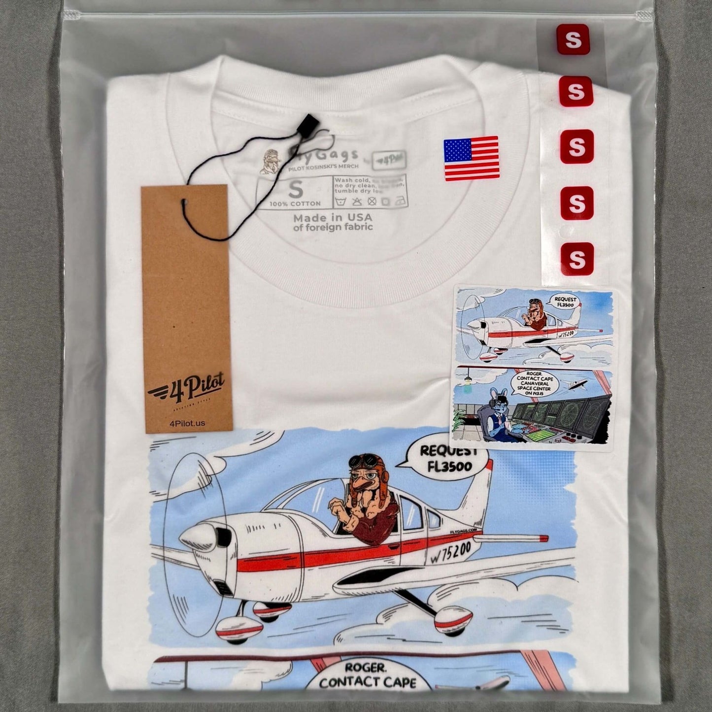 FL3500 PREMIUM TEE PILOT COMICS