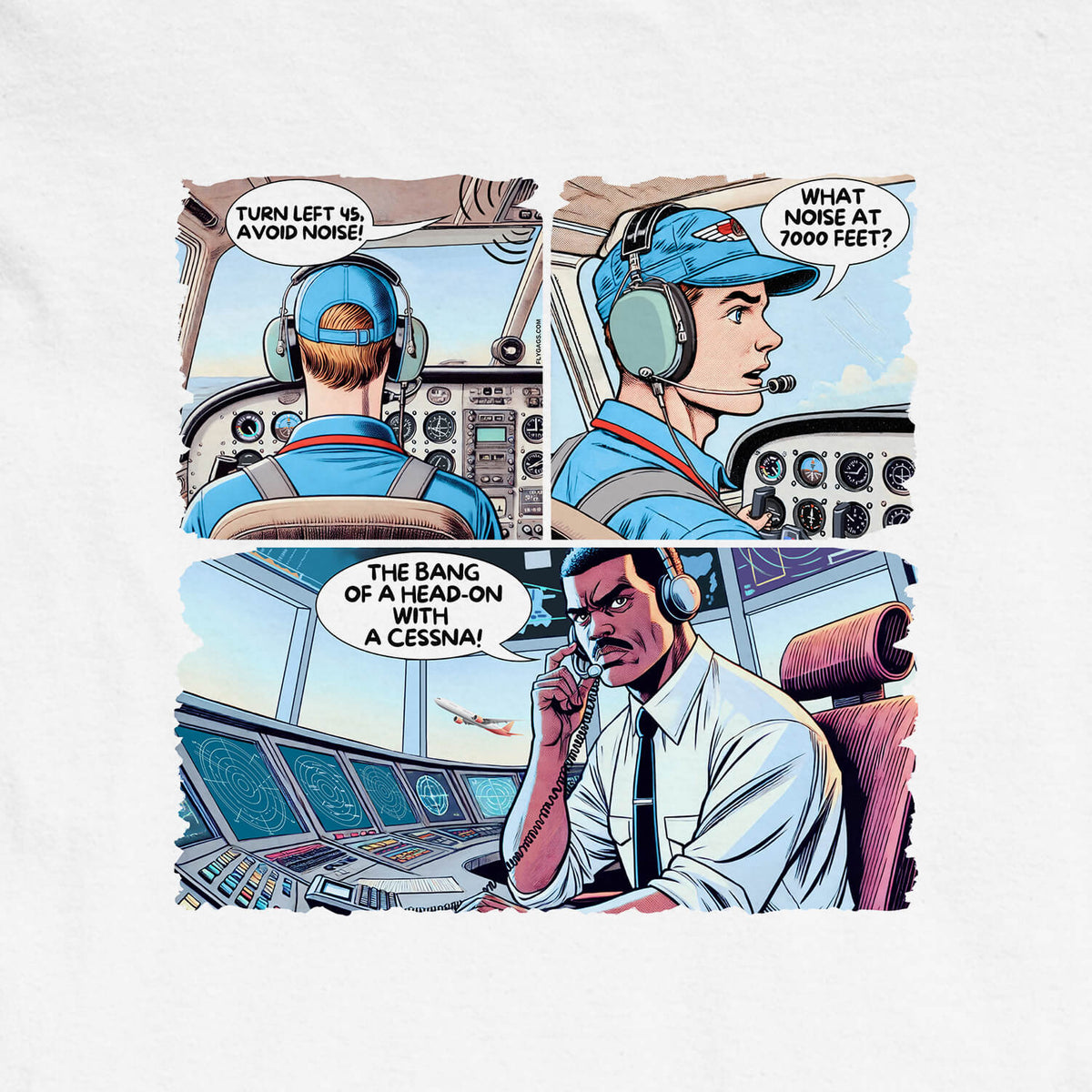 The Noise FlyGags aviation comic artwork