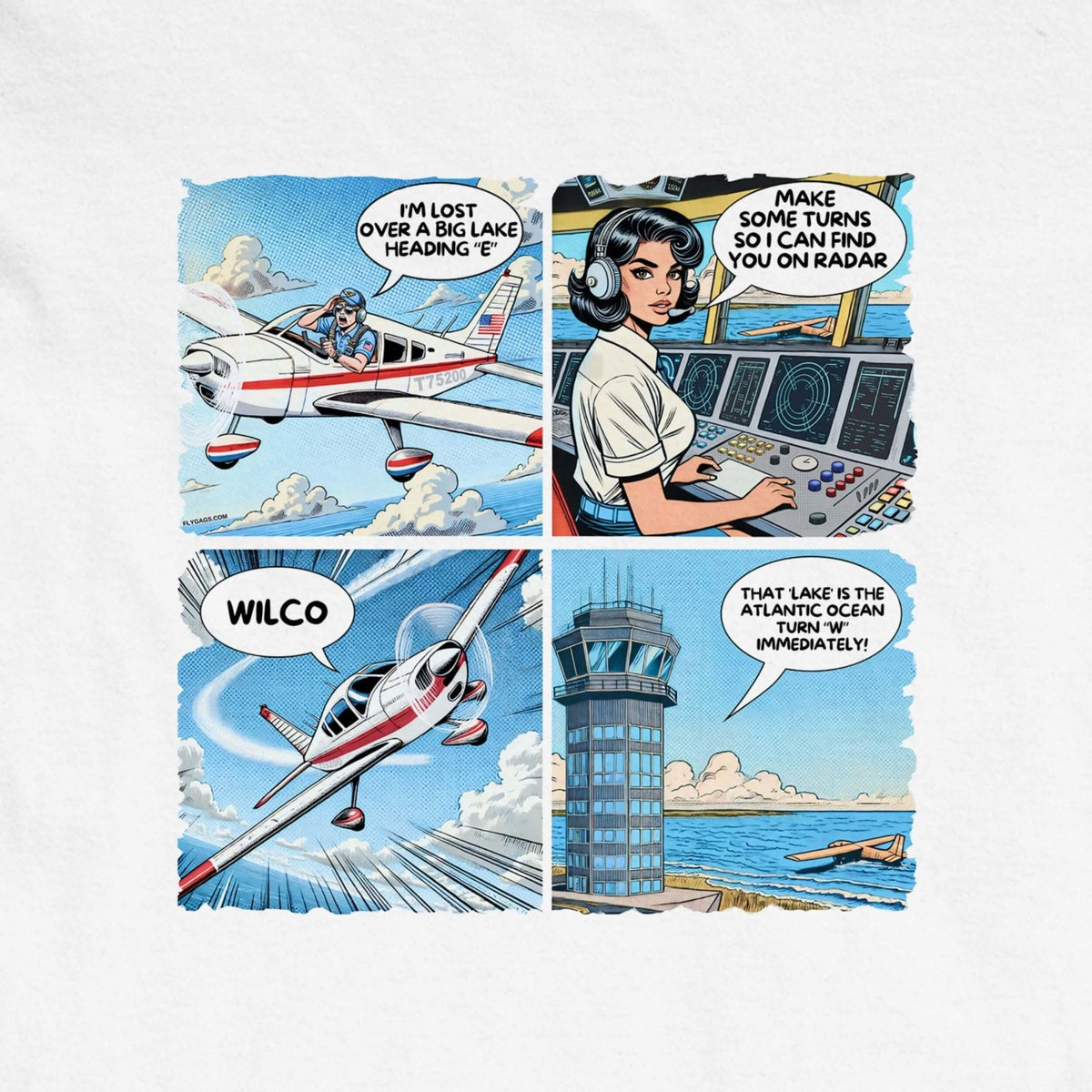 That Lake Is the Ocean aviation comic artwork