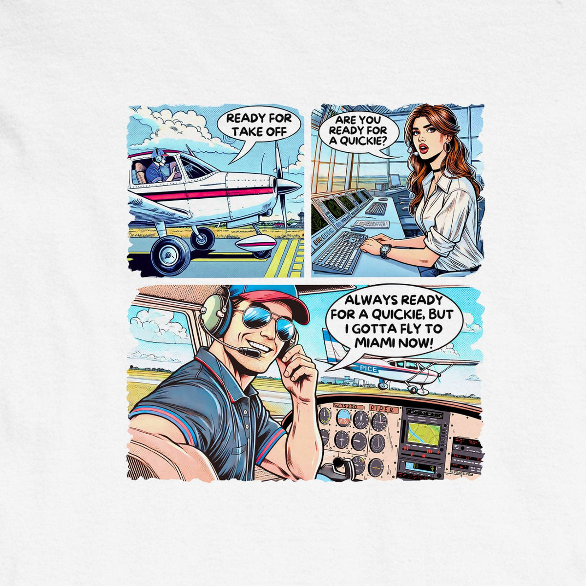 Quickie aviation comic artwork