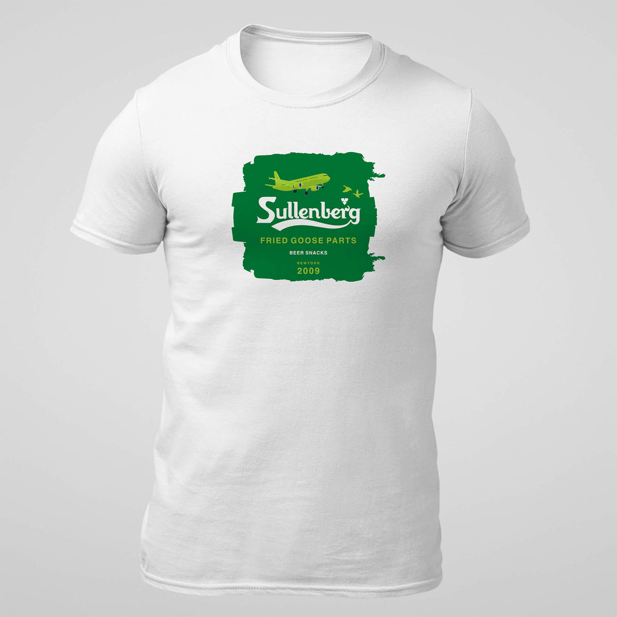 White Sullenberg aviation T-shirt front view