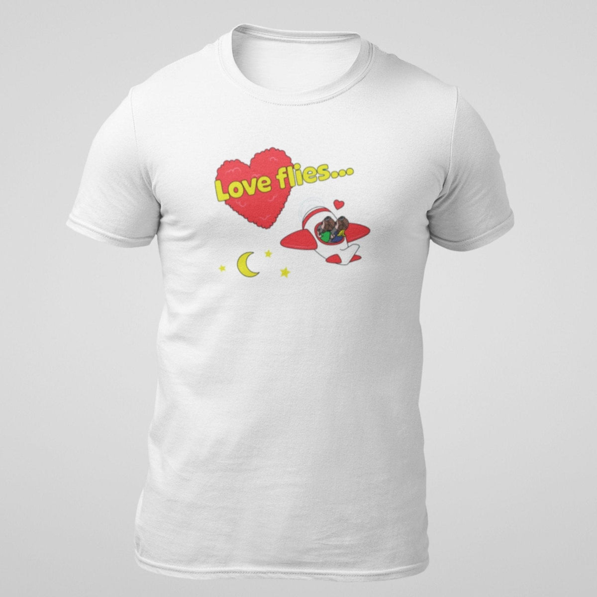 White Love Flies V2 aviation T-shirt front view