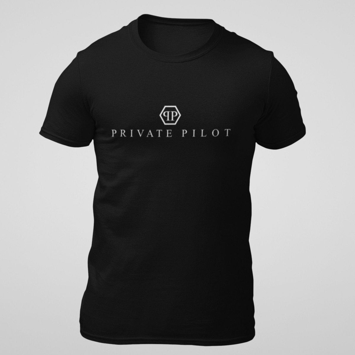 Black Private Pilot logo parody T-shirt