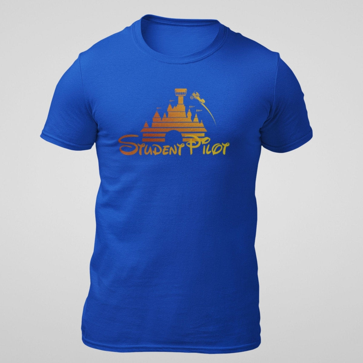 Blue Student Pilot aviation T-shirt front view