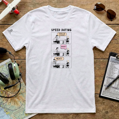 Funny Pilot Shirt – Speed Dating Boeing or Airbus Aviation Humor Tee | Airline Pilot Gift