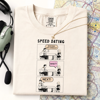 Funny Pilot Shirt – Speed Dating Boeing or Airbus Aviation Humor Tee | Airline Pilot Gift