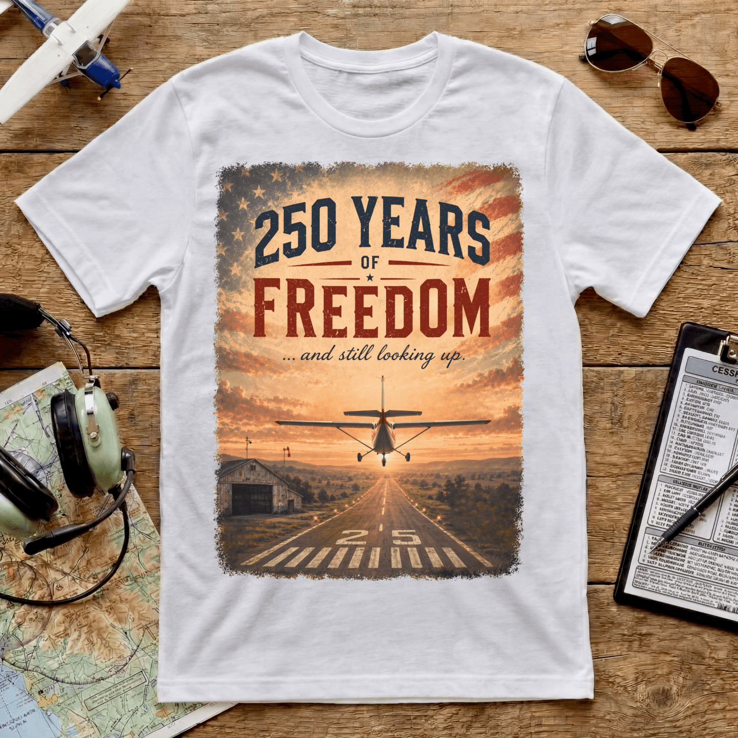 250th Anniversary Shirt | Freedom Aviation Tee | Patriotic Pilot Gift (250 Years)