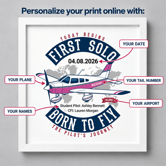 Custom First Solo Flight Print