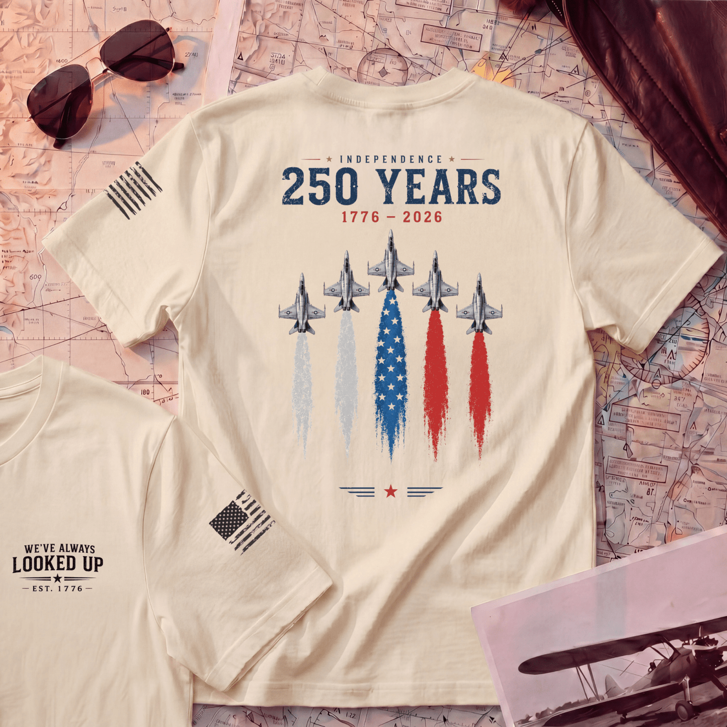USA 250 Years Shirt | America 250th Anniversary Shirt | Patriotic Aviation Tee | Independence Day Shirt | USA 1776-2026