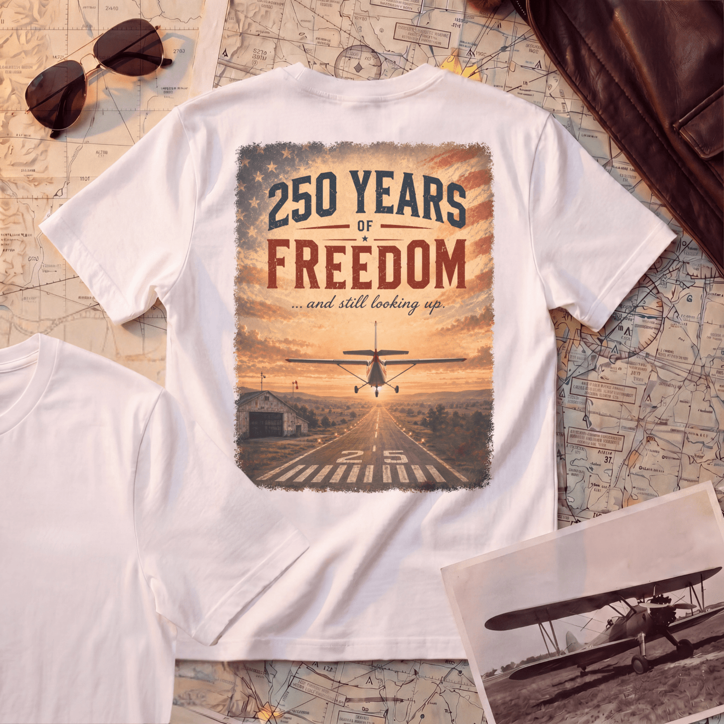 250th Anniversary Shirt | Freedom Aviation Tee | Patriotic Pilot Gift (250 Years)