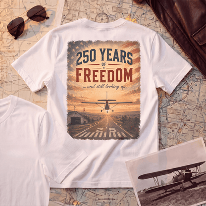 250th Anniversary Shirt | Freedom Aviation Tee | Patriotic Pilot Gift (250 Years)