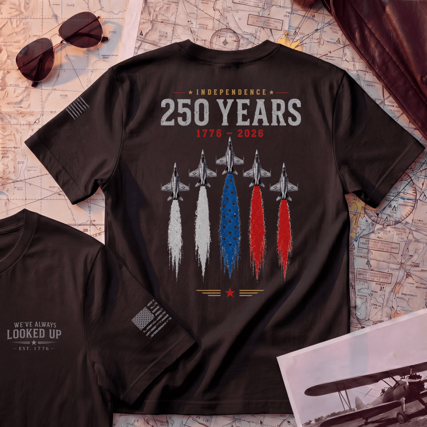 USA 250 Years Shirt | America 250th Anniversary Shirt | Patriotic Aviation Tee | Independence Day Shirt | USA 1776-2026