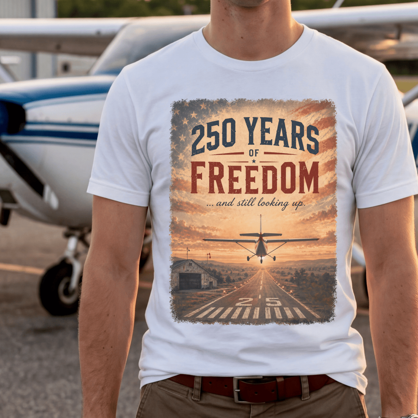 250th Anniversary Shirt | Freedom Aviation Tee | Patriotic Pilot Gift (250 Years)