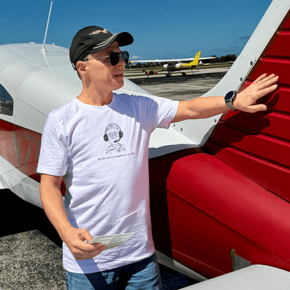 Funny Aviation Pilot T-Shirt – All Pilots Must Be Accompanied by an Adult