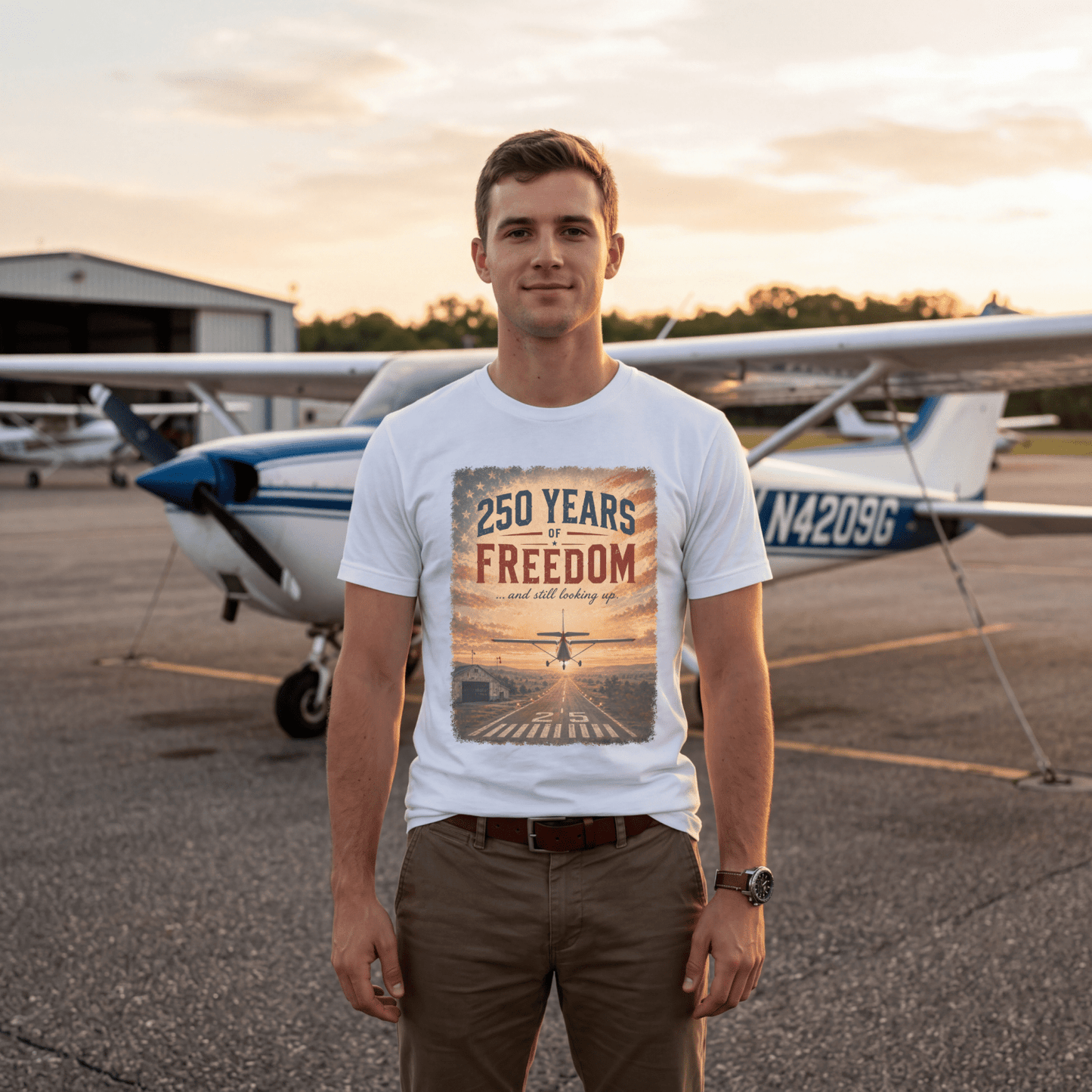 250th Anniversary Shirt | Freedom Aviation Tee | Patriotic Pilot Gift (250 Years)