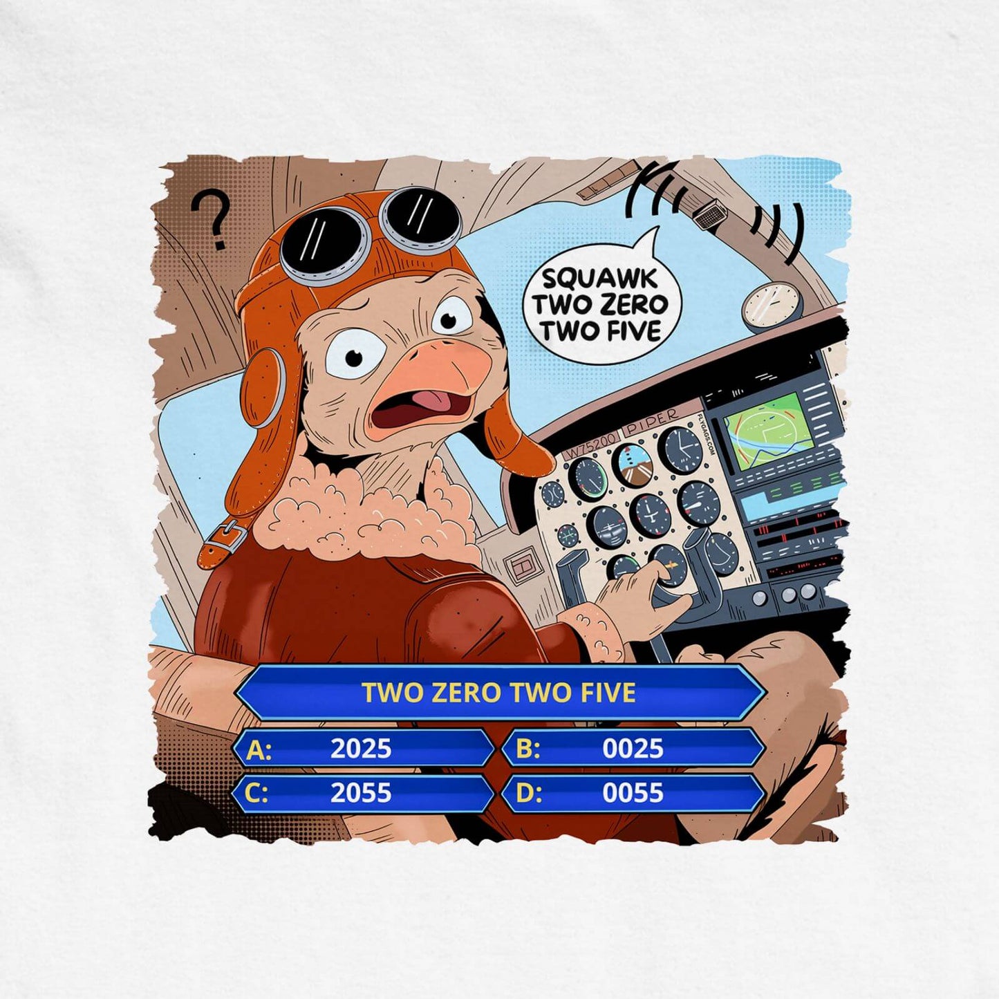 SQUAWK 2025 (Ver. 2) PREMIUM TEE PILOT COMICS