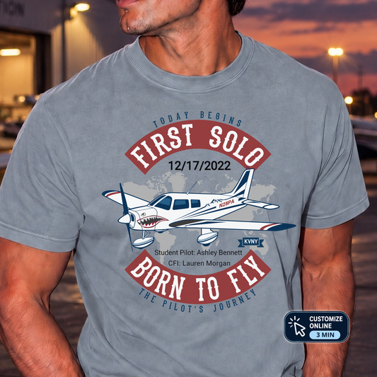 Personalized First Solo Flight T-Shirt