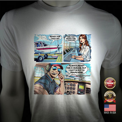QUICKIE TEE PREMIUM TEE PILOT COMICS
