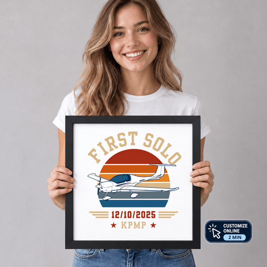 Custom First Solo Flight Aviation Print V2