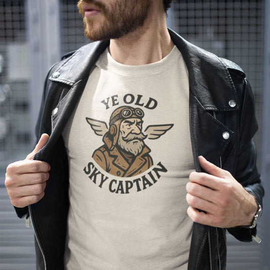 SKY CAPTAIN Funny Aviation T-Shirt - The FlyGags Parody collection