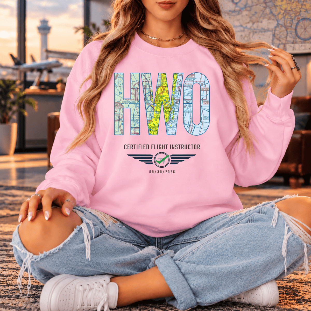 Custom VFR Chart Pilot Milestone Sweatshirt