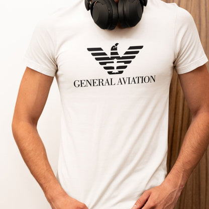 "GENERAL AVIATION" STD TEE THE PARODY HANGAR COLLECTION GENERAL AVIATION T-SHIRT FOR PILOT S / White PILOT GIFT