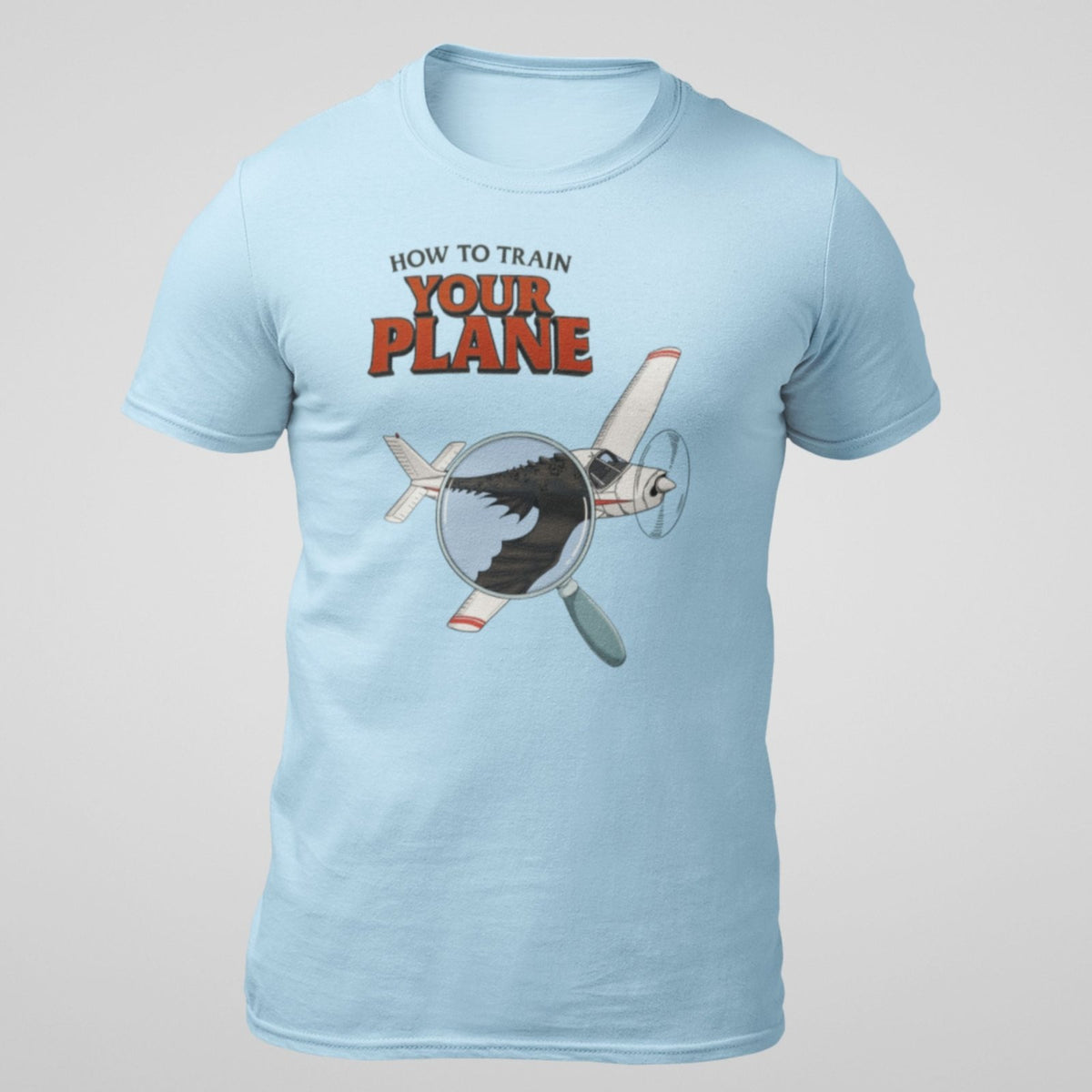 How to Train Your Plane blue T-shirt front view