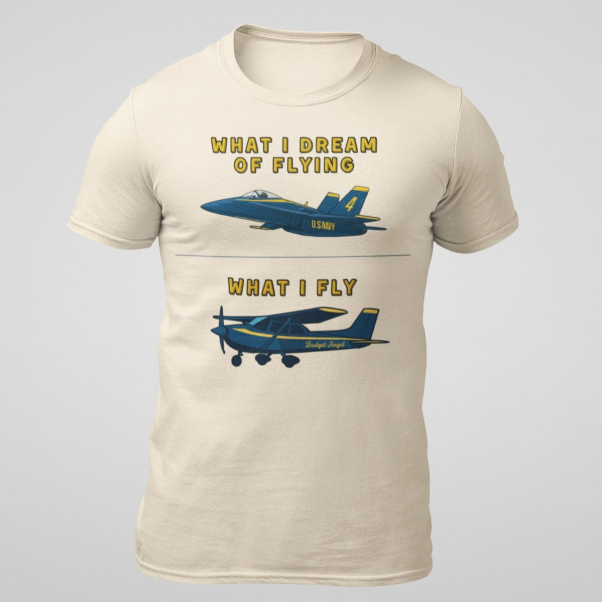 Natural Budget Angel Cessna T-shirt front view